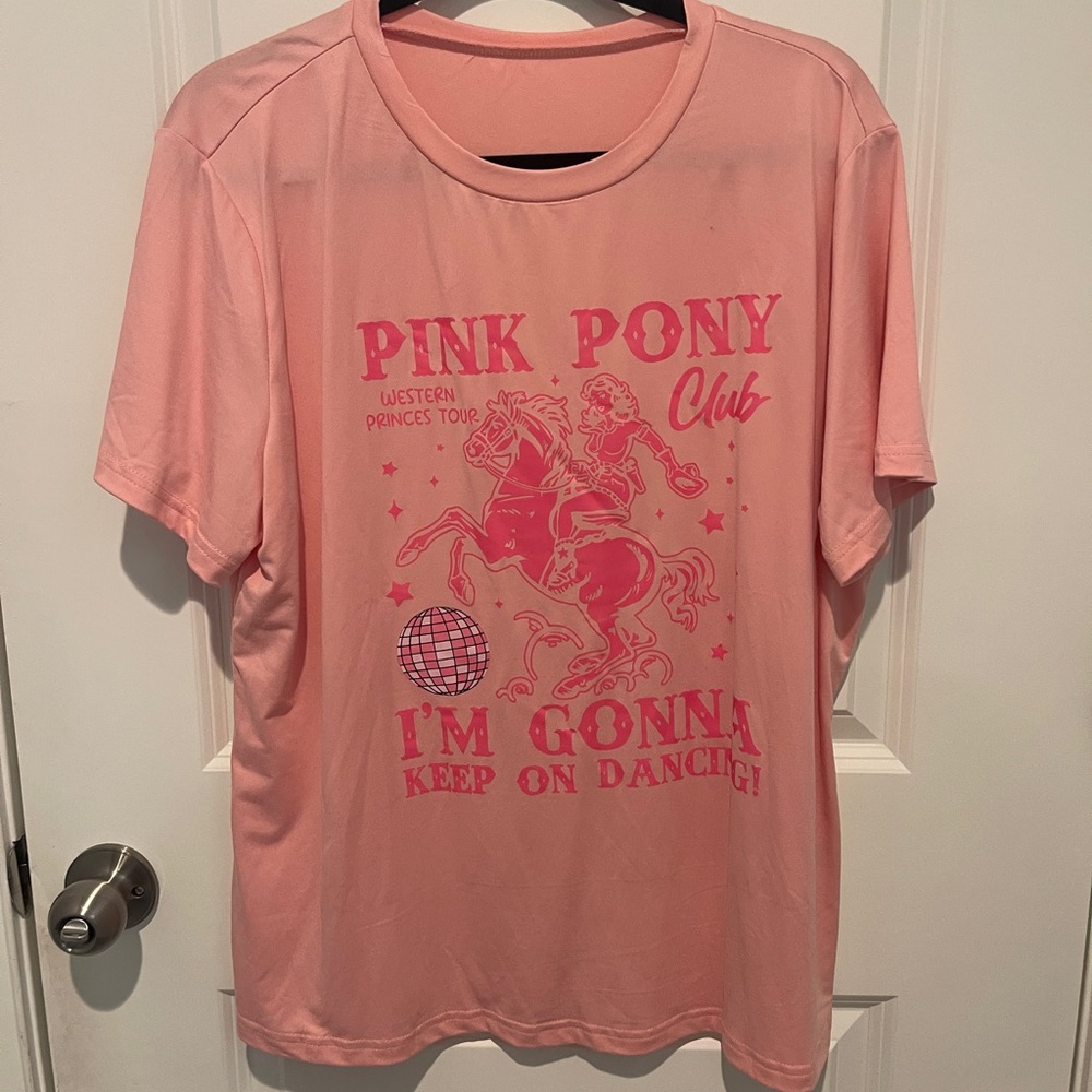 SHEIN Curve Light Pink Top Pink Pony Club